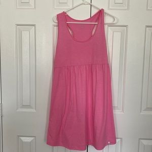 Pink mini dress (“The Basics”) by Lauren James.